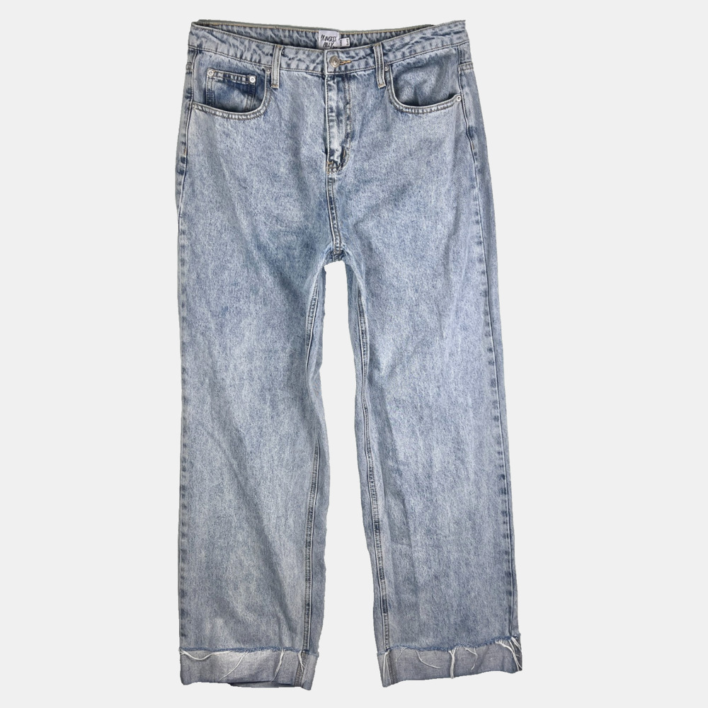 Princess Polly Jeans US 10 Wide Leg Baggy 90s Y2K Grunge Streetwear Cuffed Skate
